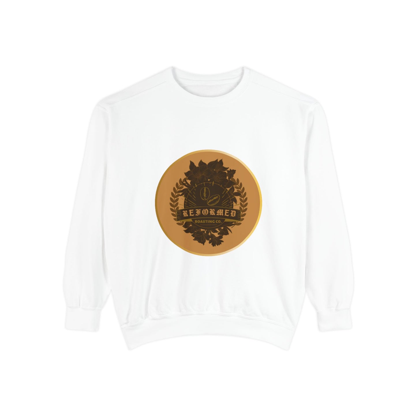Garment-Dyed Sweatshirt with Vintage Crest Design - Cozy Fashion for All, Perfect for Gift Giving, Casual Wear, Everyday Comfort
