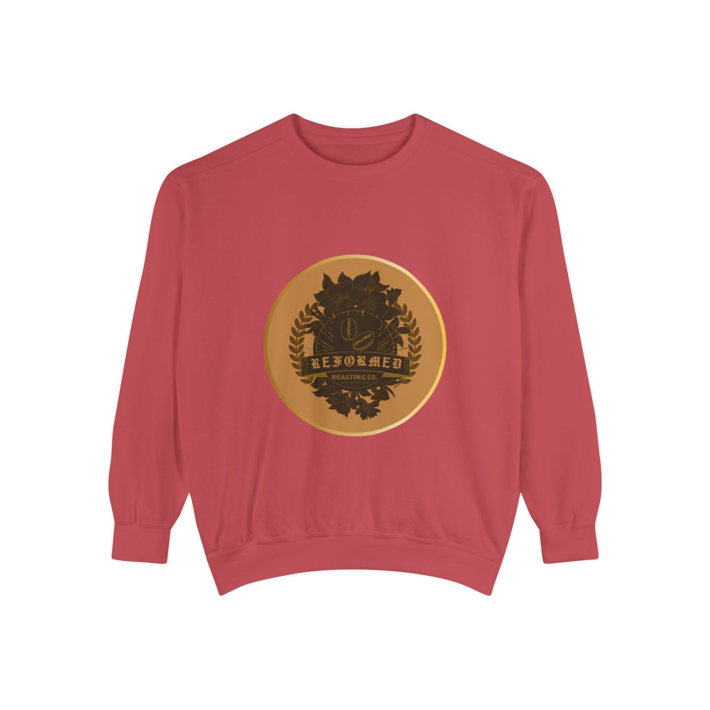 Garment-Dyed Sweatshirt with Vintage Crest Design - Cozy Fashion for All, Perfect for Gift Giving, Casual Wear, Everyday Comfort