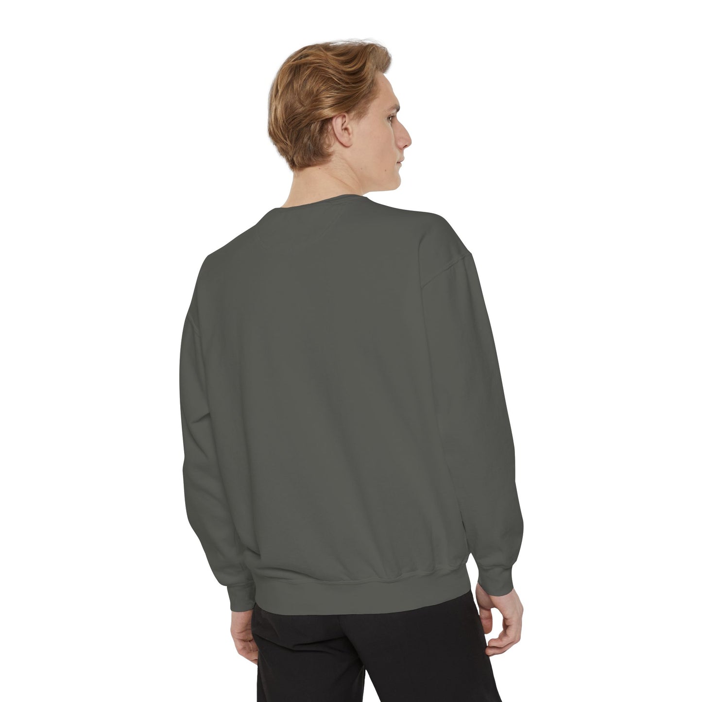 Garment-Dyed Sweatshirt with Vintage Crest Design - Cozy Fashion for All, Perfect for Gift Giving, Casual Wear, Everyday Comfort