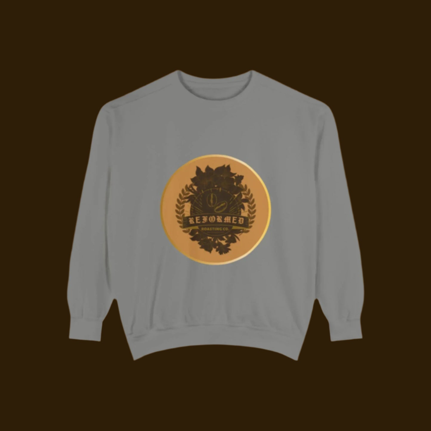 Garment-Dyed Sweatshirt with Vintage Crest Design - Cozy Fashion for All, Perfect for Gift Giving, Casual Wear, Everyday Comfort