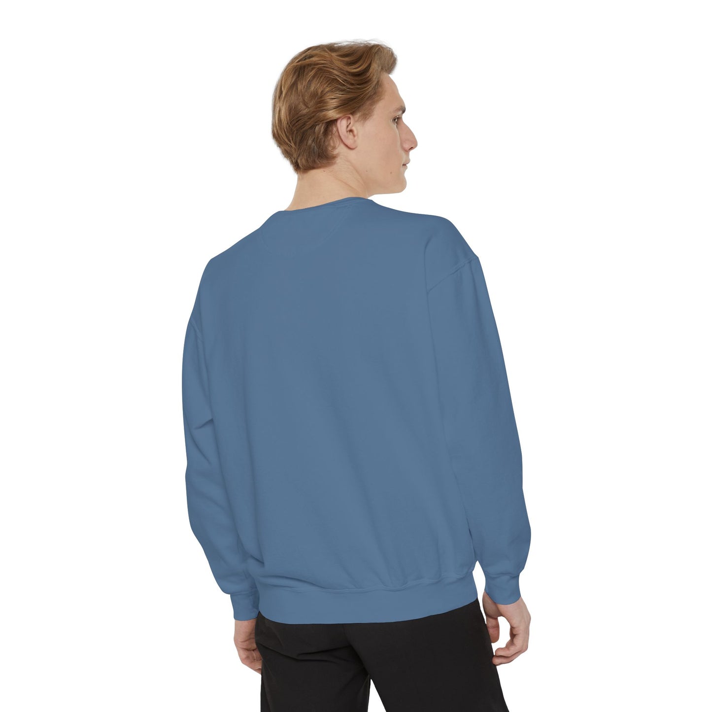 Garment-Dyed Sweatshirt with Vintage Crest Design - Cozy Fashion for All, Perfect for Gift Giving, Casual Wear, Everyday Comfort