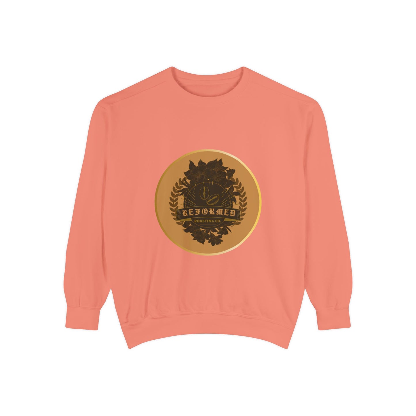 Garment-Dyed Sweatshirt with Vintage Crest Design - Cozy Fashion for All, Perfect for Gift Giving, Casual Wear, Everyday Comfort
