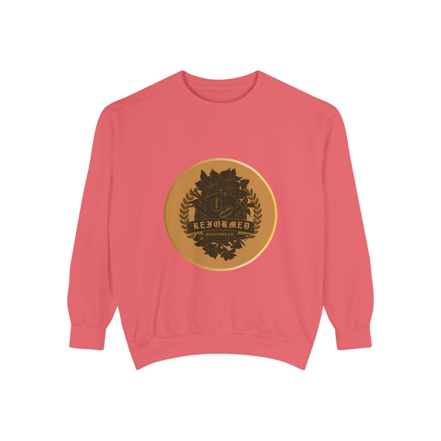 Garment-Dyed Sweatshirt with Vintage Crest Design - Cozy Fashion for All, Perfect for Gift Giving, Casual Wear, Everyday Comfort