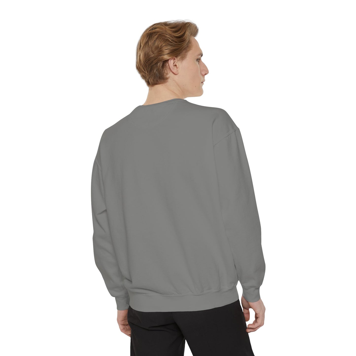 Garment-Dyed Sweatshirt with Vintage Crest Design - Cozy Fashion for All, Perfect for Gift Giving, Casual Wear, Everyday Comfort