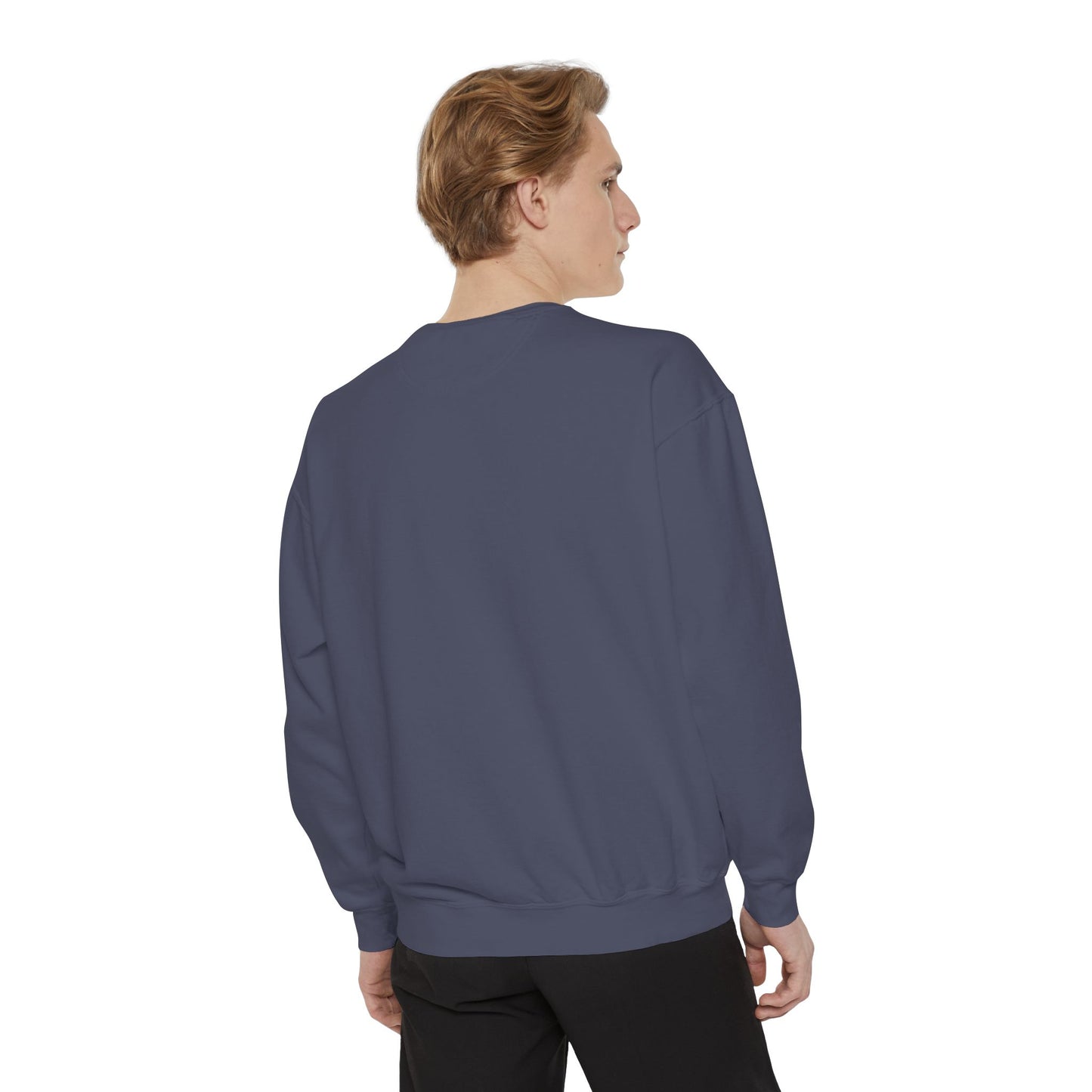 Garment-Dyed Sweatshirt with Vintage Crest Design - Cozy Fashion for All, Perfect for Gift Giving, Casual Wear, Everyday Comfort