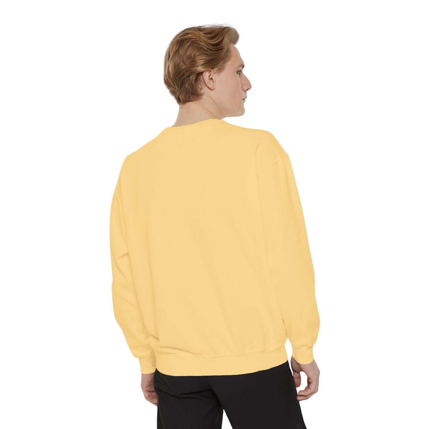 Garment-Dyed Sweatshirt with Vintage Crest Design - Cozy Fashion for All, Perfect for Gift Giving, Casual Wear, Everyday Comfort
